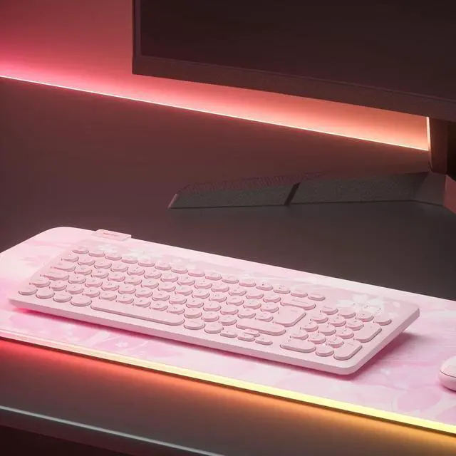 Alt view image 6 of 6 - Mytrix Sakura Cherry Pink RGB LED Extra Large Gaming Mousepad, 14 Modes Glow, Waterproof Rubber, Non Slip, Extended Big Mouse Pad Mat for Gamer Home and Office - Japanese Sakura Design, 800×300×4mm