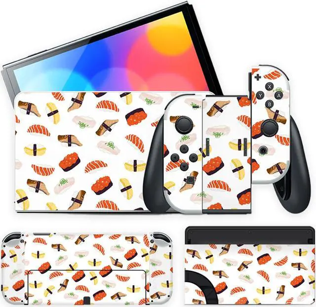 Main image of Mytrix Full Body Sushi Skin Sticker Set for Nintendo OLED Switch, Decal Sticker Wrap Cover, For Switch OLED Console Faceplate Dock Grip And JoyCon - Sushi