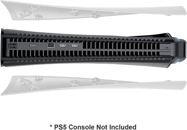 Alt view image 2 of 4 - Mytrix PS5 Silver Gray Faceplates for PS5 Disc Edition, Anti-Scratch Replacement Face Plate for PS5, Protective ABS Hard Shell - Silver Gray