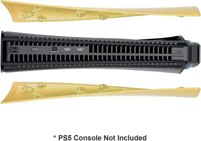 Alt view image 2 of 4 - Mytrix PS5 Golden Yellow Faceplates for PS5 Disc Edition, Anti-Scratch Replacement Face Plate for PS5, Protective ABS Hard Shell - Yellow