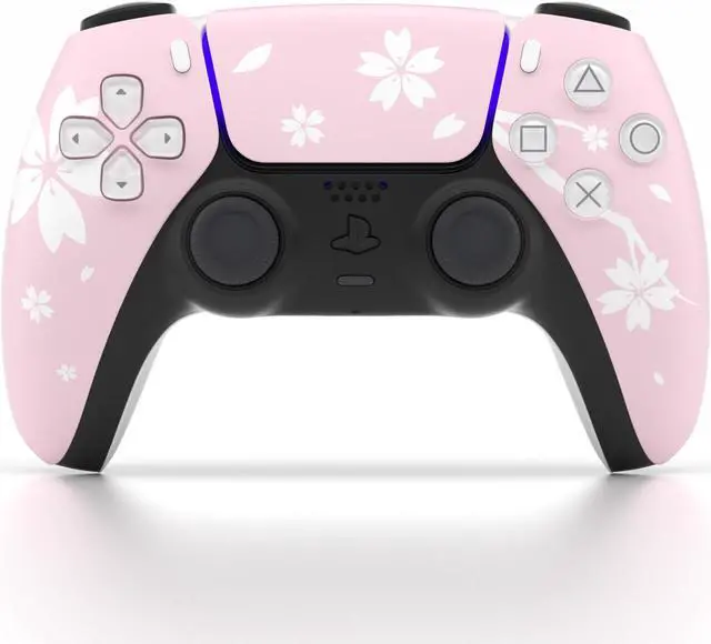 Alt view image 3 of 5 - Mytrix Whole Body Protective Skin for PS5 Disc Console, Durable Vinyl Decal Easy Apply Style Wrap Stickers for PS5 - Sakura Cherry Pink