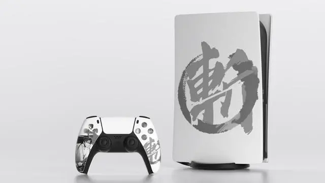 Alt view image 2 of 5 - Mytrix Whole Body Protective Skin for PS5 Disc Console, Durable Vinyl Decal Easy Apply Style Wrap Stickers for PS5 - Japanese Samurai