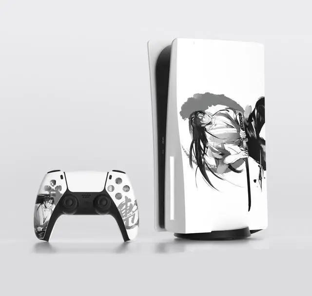 Main image of Mytrix Whole Body Protective Skin for PS5 Disc Console, Durable Vinyl Decal Easy Apply Style Wrap Stickers for PS5 - Japanese Samurai