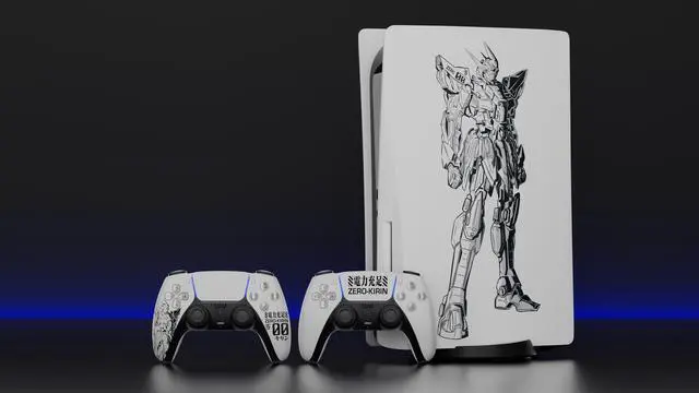 Main image of Mytrix Whole Body Protective Skin for PS5 Disc Console, Durable Vinyl Decal Easy Apply Style Wrap Stickers for PS5 - Zero-Kirin White