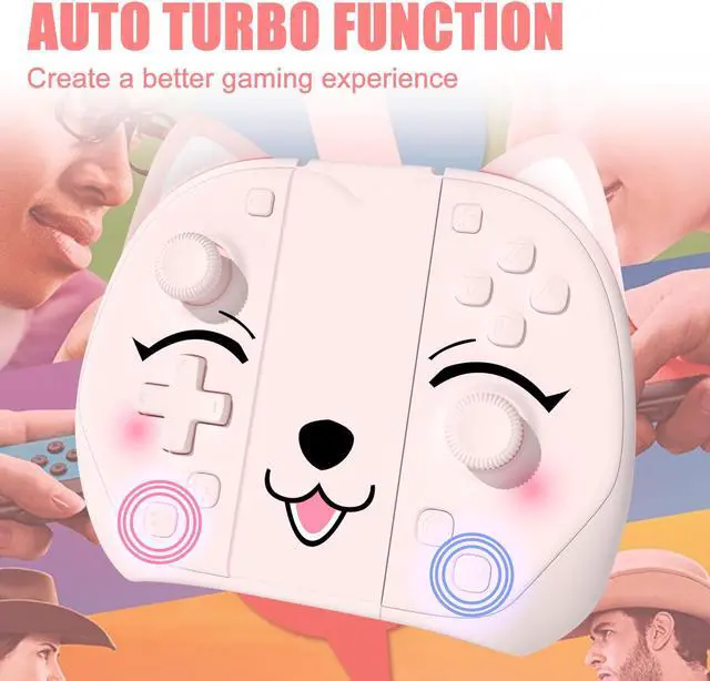 Alt view image 4 of 4 - Mytrix Peachie Joycon Wireless Controller for Nintendo Switch, Mappable Button, Wake Up, Turbo, Vibration, Motion Function, L/R NS Remote Joy-Con Replacement for Switch, Switch OLED & Switch Lite