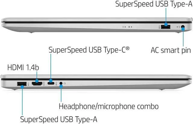 Alt view image 6 of 6 - HP Laptop for Business and Student, 17.3" FHD IPS Display, AMD Ryzen 5 5500U (Up to 4.0GHz), 32GB RAM, 1TB PCIe SSD, FP Reader, Webcam, Keypad, Bluetooth, USB-C, HDMI, Mytrix HDMI Cable, Win 11 Pro