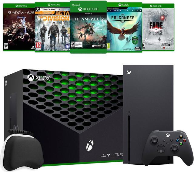 Xbox Series X Console Bundle Flagship Xbox 1TB SSD Black Gaming Console and Wireless Controller with Five Games and Xbox Controller Protective Hard Shell Case Region Free Console Newegg