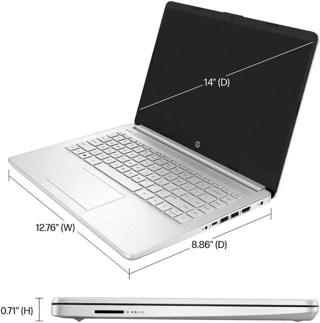 Alt view image 4 of 7 - HP Laptop for Business and Student, 14" Anti-Glare Display, Celeron N4120, 16GB RAM, 128GB eMMC, Fast Charge, SD Card Reader, Webcam, WiFi, USB-C, HDMI, Bluetooth, Mytrix HDMI, Win 11 Home S mode