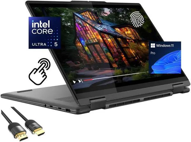 Main image of Lenovo Yoga 7 2-in-1 Laptop, 14" WUXGA Touchscreen Display, Core Ultra 5 125U (Up to 4.3 GHz), 16GB DDR5, 1TB PCIe 4.0, Backlit KB, FP Reader, TB 4, WiFi 6E, Webcam, HDMI, Mytrix HDMI, Win 11 Pro