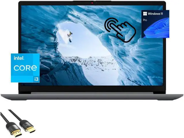 Main image of Lenovo Ideapad 1i Laptop, 15.6" FHD TouchScreen Display, 12th Gen Core i3-1215U (Up to 4.40 GHz), 40GB RAM, 1TB PCIe SSD, WiFi 6, Keypad, Webcam, USB-C, SD Card Reader, Mytrix HDMI, Win 11 Pro