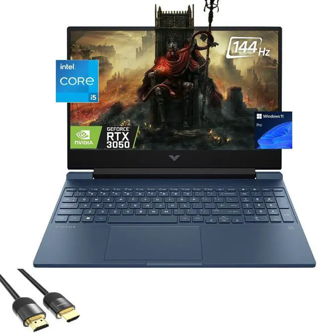 Main image of HP Victus Gaming Laptop, 15.6" FHD Display, 12th Gen 8-Core i5 12450H (Up to 4.40 GHz), GeForce RTX 3050, 64GB RAM, 1TB PCle 4.0, Backlit KB, Keypad, WiFi 6, RJ45, USB-C, Mytrix HDMI, Win 11 Pro