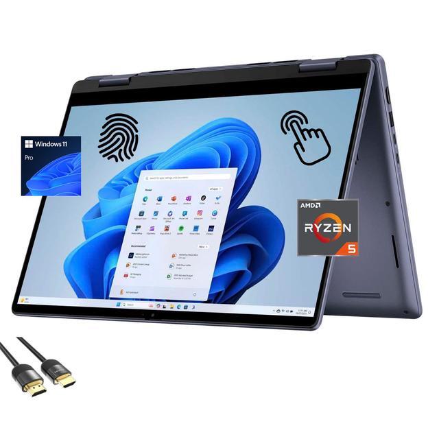 Dell Inspiron 14 2-in-1 Laptop, 14" FHD TouchScreen Display, AMD Ryzen 5-8640HS(Up to 4.9Hz), 32GB DDR5, 1TB PCIe SSD, Backlit KB, FP Reader, SD Card