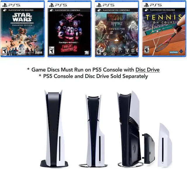 Alt view image 2 of 7 - PlayStation VR2 bundle plus 4 Fresh Hits VR2 Game Package: Star Wars, FNAF Help Wanted 2, Tetris Effect, Tennis On-Court, and Microfiber Cleaning Cloth - PlayStation 5 PSVR2 - White