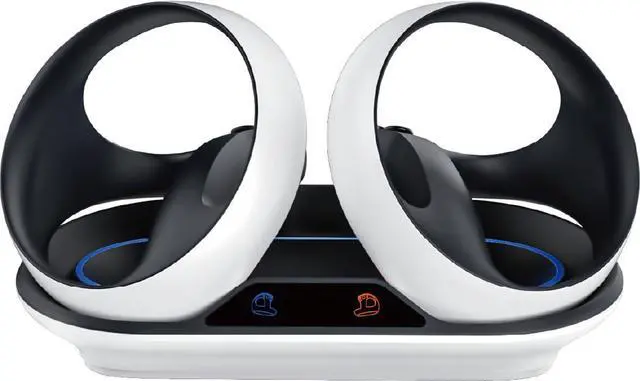 Alt view image 3 of 7 - PlayStation VR2 Horizon Call of the Mountain bundle with VR2 Sense Controller Charging Station, includes Lens Cover and Microfiber Cleaning Cloth - White - PSVR2