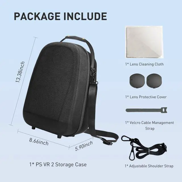 Alt view image 2 of 7 - PlayStation VR2 bundle with Black Carrying Case, includes Shoulder Strap, Lens Cover and Microfiber Cleaning Cloth - White - PSVR2