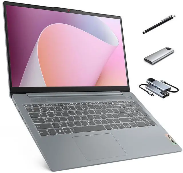 Main image of Lenovo IdeaPad Slim 3 Linux Laptop, 15.6" FHD Touchscreen Laptop, 8-Core AMD Ryzen 7 5825U, 16GB RAM, 512GB SSD, Keypad, SD Card Reader, Stylus Pen + External Portable SSD + USB Hub, Linux Ubuntu OS