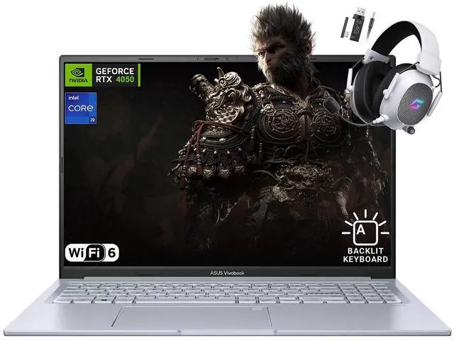 Main image of ASUS VivoBook Pro 16 Laptop, 16" WUXGA Display, Intel Core i9-13900H, NVIDIA RTX 4050, 48GB RAM, 2TB SSD, WiFi 6E, Backlit Keyboard, 2.4GHz Wireless Headset, Windows 11