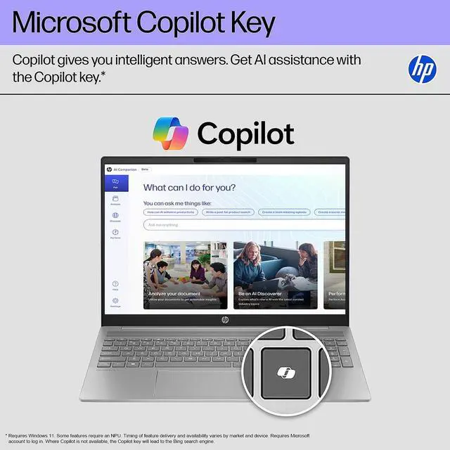 Alt view image 4 of 7 - HP 2025 Omnibook 5 Touchscreen Laptop,16" FHD 2K Copilot AI Laptop, AMD Ryzen AI 7 350(50 TOPS NPU), 16 GB RAM LPDDR5x 2TB SSD, Lifetime Office, Stylus Pen, WiFi 6, BT 5.4
