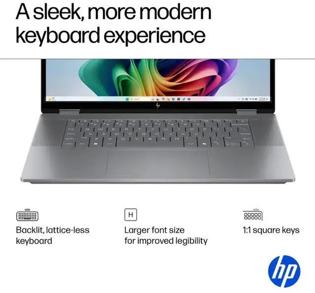 Alt view image 2 of 7 - HP OmniBook X Flip Copilot+ PC Laptop Computer, 2-in-1 16" FHD Touchscreen Laptop, AMD Ryzen AI 5, 16GB RAM, 512GB SSD + 256GB Portable SSD, HDMI & USB Hub, Backlit Keyboard, WiFi 6 + BT, Windows 11