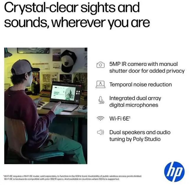 Alt view image 3 of 7 - HP OmniBook X Flip Copilot+ PC Laptop Computer, 2-in-1 16" FHD Touchscreen Laptop, AMD Ryzen AI 5, 16GB RAM, 512GB SSD + 256GB Portable SSD, HDMI & USB Hub, Backlit Keyboard, WiFi 6 + BT, Windows 11