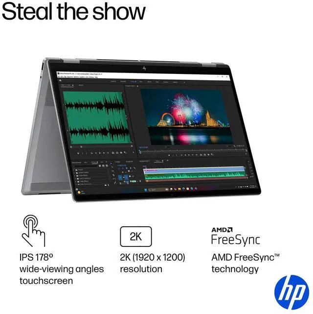 Alt view image 3 of 7 - HP 2025 New Envy x360 2-in-1 Laptop, OmniBook X Flip 16" Touchscreen 2K IPS Display, AMD Ryzen AI 7 350, 24GB LPDDR5X RAM, 1TB Gen 4 SSD, Copilot AI, WiFi 6E, w/Microsoft Surface Pen, Win 11 Pro