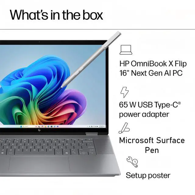 Alt view image 7 of 7 - HP 2025 New Envy x360 2-in-1 Laptop, OmniBook X Flip 16" Touchscreen 2K IPS Display, AMD Ryzen AI 7 350, 24GB LPDDR5X RAM, 1TB Gen 4 SSD, Copilot AI, WiFi 6E, w/Microsoft Surface Pen, Win 11 Pro