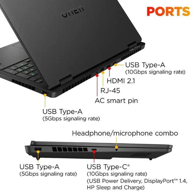 Alt view image 7 of 7 - HP OMEN 16" Gaming Laptop 2K 144Hz - AMD Ryzen 9 8940HX, NVIDIA RTX 5060, 64GB RAM, 2TB SSD, RGB Backlit Keyboard,  Wi-Fi 6E, Cooling Pad Bundle, Windows 11 Pro