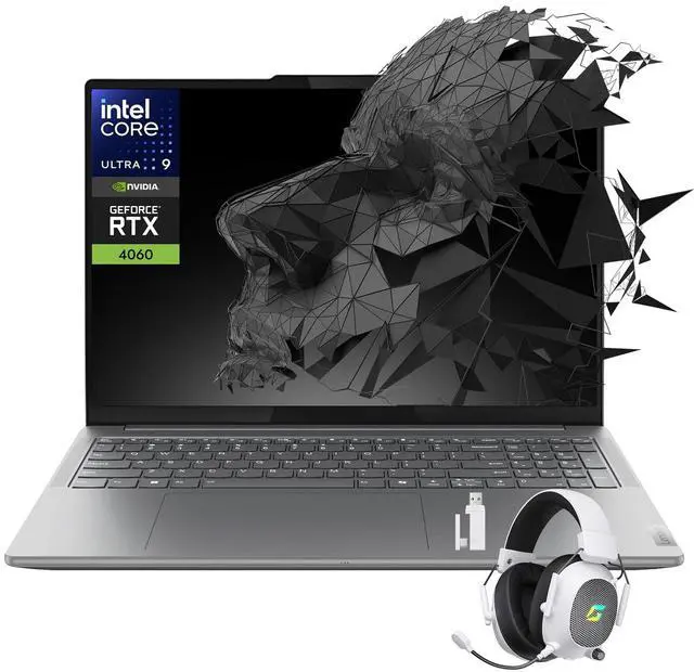 Main image of Lenovo Yoga Pro 9i 16" Laptop, Intel Core 9 185H, NVIDIA GeForce RTX 4060, 3.2K Mini-LED 165Hz 1200-nits 100%sRGB Touchscreen Display, 32GB LPDDR5X RAM, 1TB PCIe 4.0 SSD, Win 11 Home, w/Accessory