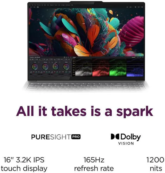 Alt view image 5 of 7 - Lenovo Yoga Pro 9i 16" Laptop, Intel Core 9 185H, NVIDIA GeForce RTX 4060, 3.2K Mini-LED 165Hz 1200-nits 100%sRGB Touchscreen Display, 32GB LPDDR5X RAM, 1TB PCIe 4.0 SSD, Win 11 Home, w/Accessory