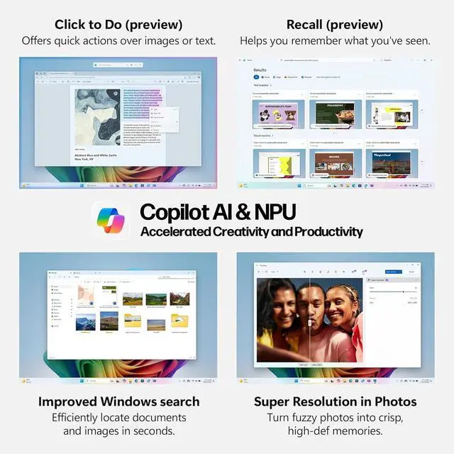 Alt view image 4 of 7 - Acer Swift 14 AI Laptop, 120HZ WQXGA Touchscreen Laptop, 45 Top NPU, 16GB LPDDR5X RAM, 2TB SSD, WiFi 7, BT 5.4, Backlit Keyboard, Facial and Fingerprint Recognition, with Lifetime Microsoft Office