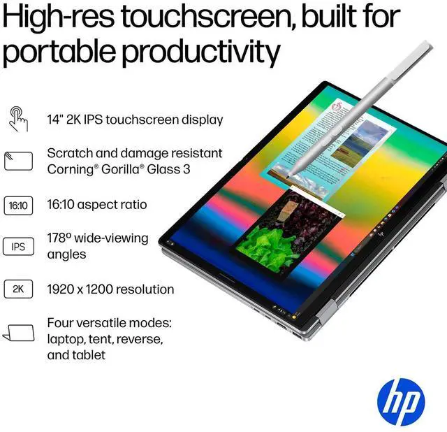 Alt view image 6 of 7 - HP 2025 New Envy x360 2-in-1 Laptop, OmniBook X Flip 14" Touchscreen 2K IPS Display, AMD Ryzen AI 7 350, 24GB LPDDR5X RAM, 2TB Gen 4 SSD, Copilot AI, WiFi 6E, w/Microsoft Surface Pen, Win 11 Home