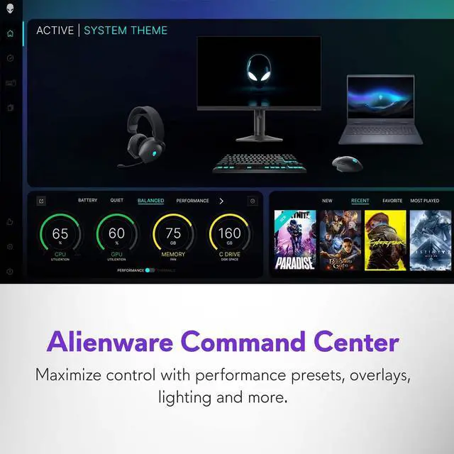 Alt view image 4 of 7 - Alienware 16 Aurora Laptop, 16" WQXGA 120Hz Display, Intel Core 7-240H Series 2, NVIDIA GeForce RTX 5060 8GB GDDR7, 64GB DDR5 RAM, 4TB PCIe 4.0 SSD, Wi-Fi 7, Win 11 Pro, w/Gaming Accessory - Blue