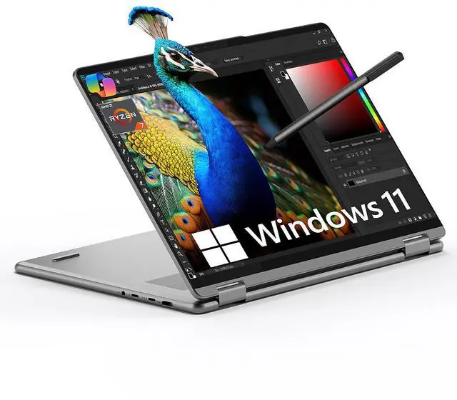 Main image of Lenovo Yoga 7 7i 2-in-1 Laptop 16" FHD+ Touchscreen, AMD Ryzen 7 8840HS, 16GB RAM, 1TB SSD, Stylus Pen Included, AI PC, Backlit KB, FP Reader, FHD IR Webcam, Wi-Fi 6E, Windows 11 Home, Arctic Gray
