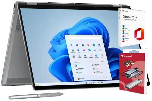 Main image of HP 2025 OmniBook X Flip 2-in-1 Laptop, 16" WUXGA Touchscreen, AMD Ryzen 5 (6-Core up to 4.9 GHz), 8GB RAM, 1TB SSD, Backlit, USB-C, Stylus, Lifetime Office, Mytrix Accessories, Windows 11 Home