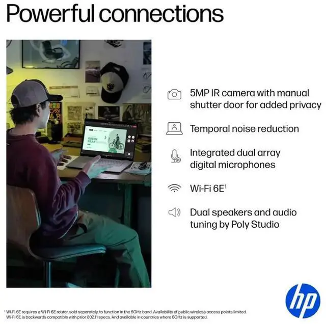 Alt view image 3 of 7 - HP 2025 OmniBook X Flip 2-in-1 Laptop, 16" WUXGA Touchscreen, AMD Ryzen 5 (6-Core up to 4.9 GHz), 8GB RAM, 1TB SSD, Backlit, USB-C, Stylus, Lifetime Office, Mytrix Accessories, Windows 11 Home