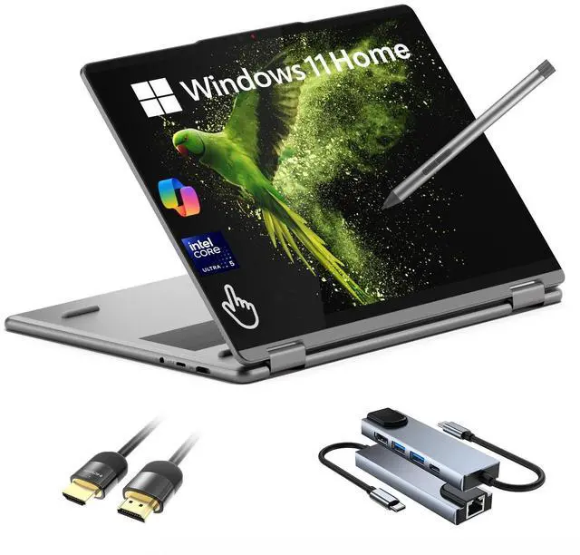 Main image of Lenovo Yoga7i 16 2K Touchscreen 2-in-1 Laptop - Core Ultra5, 16GB RAM, 512GB SSD, AI Copilot+ PC, WiFi7, Thunderbolt4, Fingerprint, w/Stylus Pen, HDMI Cable, 5 in 1 External Storage, Win 11 Home