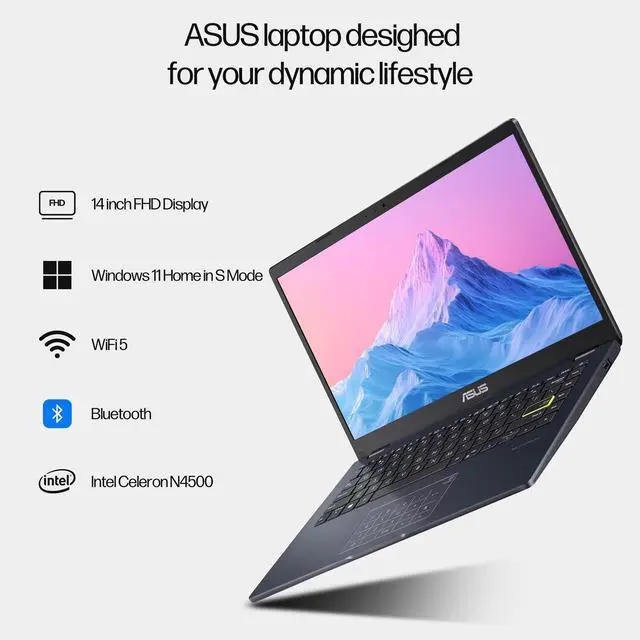 Main image of ASUS Vivobook Go 14 Laptop for Student, 14 FHD Display, Intel Celeron, 4GB RAM, 128GB eMMC + 1TB Portable SSD, 1-Year of Microsoft 365, Wi-Fi & BT, Webcam, NumberPad, HDMI, 5-in-1 Hub, Win 11 Home