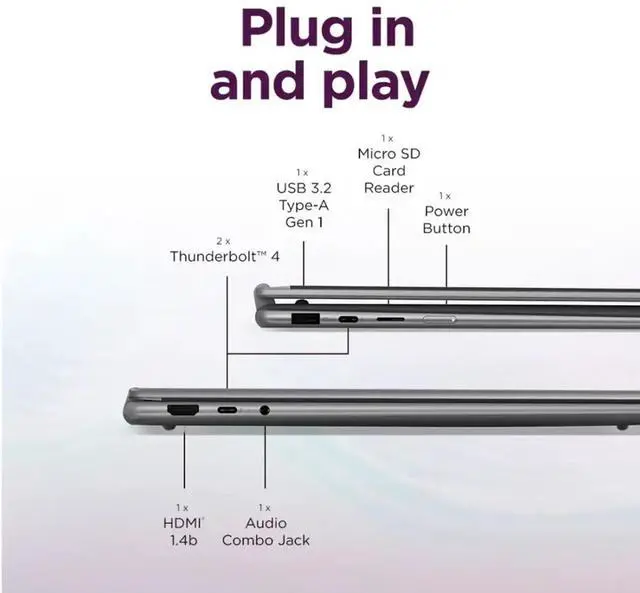 Alt view image 5 of 7 - Lenovo Yoga 7i 2-in-1 16" 2K Touchscreen Laptop AI Copilot + PC, Intel Core Ultra 5, 16GB DDR5X, 512GB SSD + 256GB Portable SSD, Microsoft 365 Office Lifetime + Stylus Pen, WiFi 7, HDMI, Win 11 Home