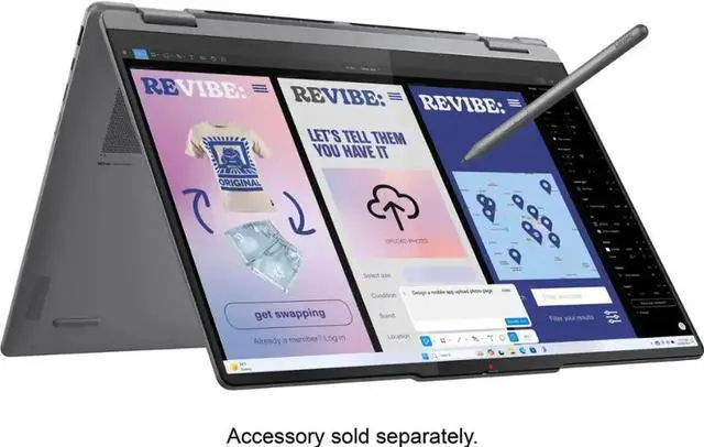 Alt view image 7 of 7 - Lenovo Yoga 7i 2-in-1 16" 2K Touchscreen Laptop AI Copilot + PC, Intel Core Ultra 5, 16GB DDR5X, 512GB SSD + 256GB Portable SSD, Microsoft 365 Office Lifetime + Stylus Pen, WiFi 7, HDMI, Win 11 Home