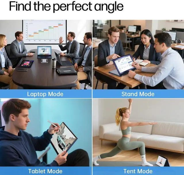 Alt view image 2 of 7 - HP Omnibook X Flip 2 in 1 14 2K Touchscreen Laptop, Convertible Laptop 16GB DDR5 RAM 512GB SSD, Intel Core Ultra 5, Intel Arc 130V GPU, Thunderbolt 4, Windows 11 Pro, Office 365 with Microsoft Pen