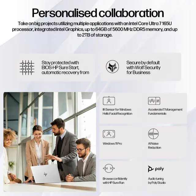 Alt view image 4 of 6 - HP Elitebook 660 G11 16" Laptop, WUXGA IPS Display Business AI Laptop - Intel Core Ultra 7 165U, 16GB RAM, 2TB SSD, Intel Graphics, Wi-Fi 6E, FP Reader, w/2021 Lifetime Office, HDMI Cable, Win 11 Pro