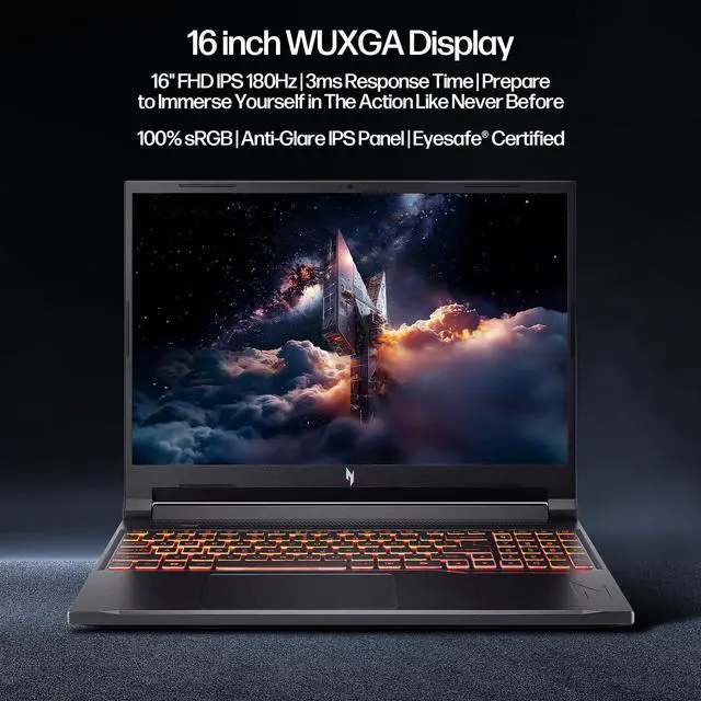 Alt view image 5 of 7 - Acer Nitro V 16 Laptop, 16" WUXGA Display, NVIDIA GeForce RTX 5050, AMD Ryzen 7 260 8-Core, 64GB RAM, 2TB SSD, WiFi 6, Backlit Keyboard, with Mytrix Assy HDMI Cable Office Lifetime, Windows 11