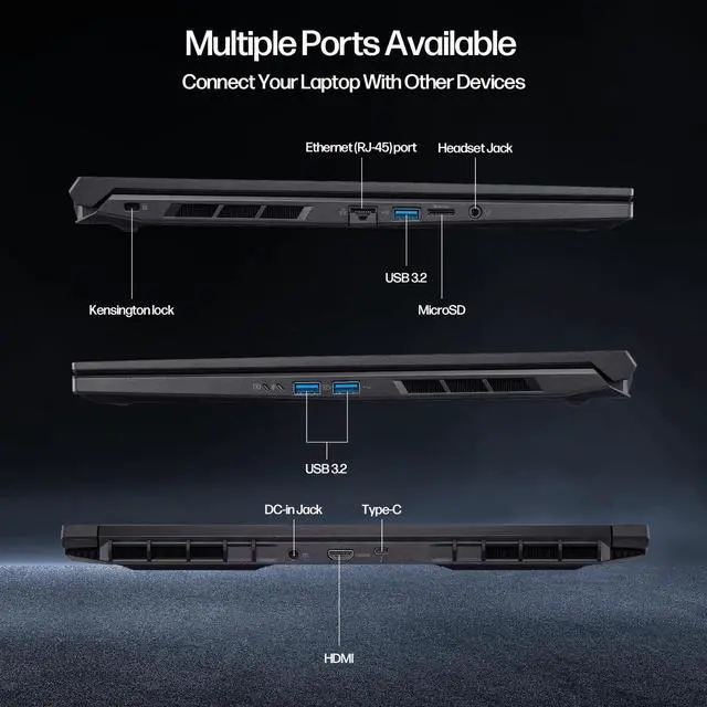 Alt view image 7 of 7 - Acer Nitro V 16 Laptop, 16" WUXGA Display, NVIDIA GeForce RTX 5050, AMD Ryzen 7 260 8-Core, 64GB RAM, 2TB SSD, WiFi 6, Backlit Keyboard, with Mytrix Assy HDMI Cable Office Lifetime, Windows 11