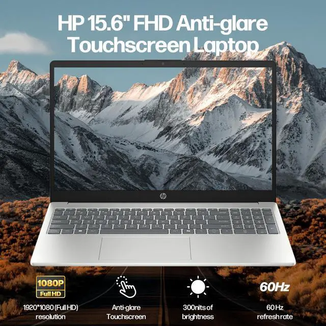 Alt view image 4 of 7 - HP 15.6 inch Touchscreen Laptop Computer, 10-Core Intel Core 5 120U, 15.6" FHD IPS Display, 32GB RAM, 2TB SSD, Copilot AI, Privacy Camera, 2019 Office Lifetime+Stylus Pen+USB Hub, Windows 11 Pro