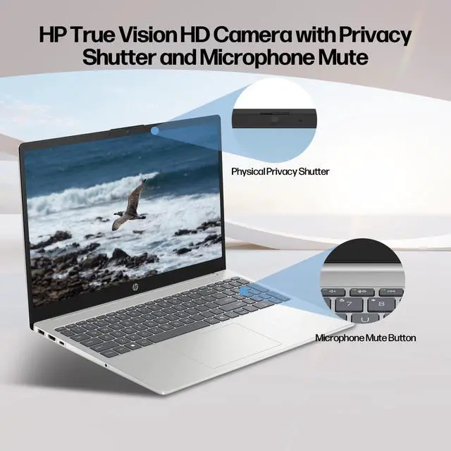 Alt view image 5 of 7 - HP 15.6 inch Touchscreen Laptop Computer, 10-Core Intel Core 5 120U, 15.6" FHD IPS Display, 32GB RAM, 2TB SSD, Copilot AI, Privacy Camera, 2019 Office Lifetime+Stylus Pen+USB Hub, Windows 11 Pro