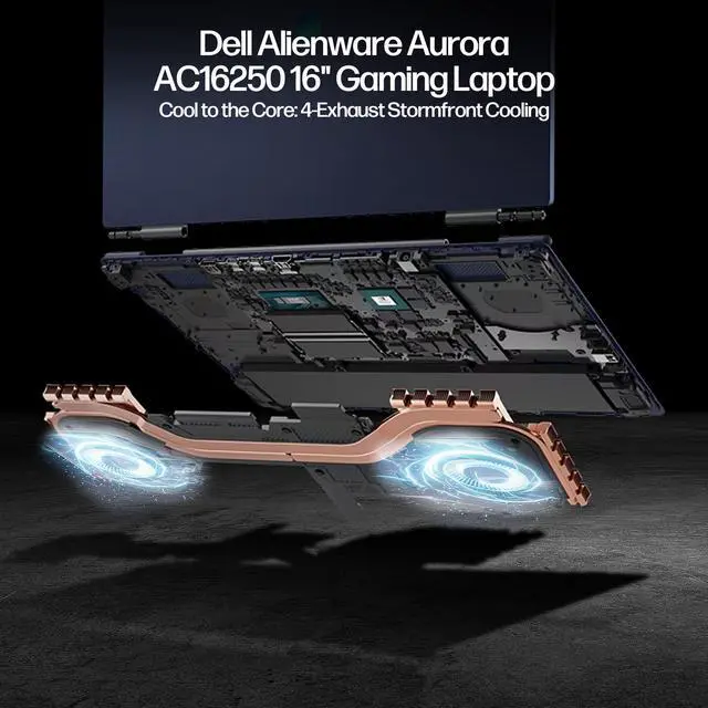 Alt view image 4 of 7 - Dell Alienware 16 Aurora AC16250 Gaming Laptop, Intel Core 7 240H, NVIDIA GeForce RTX 5050, 16" WQXGA 120Hz IPS, 16GB RAM, 1TB SSD, WiFi 6, w/ Mytrix Cooling Pad HDMI Cable, Windows 11 Pro