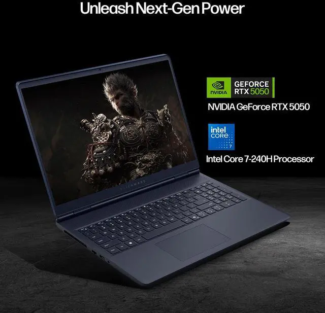Alt view image 6 of 7 - Dell Alienware 16 Aurora AC16250 Gaming Laptop, Intel Core 7 240H, NVIDIA GeForce RTX 5050, 16" WQXGA 120Hz IPS, 16GB RAM, 1TB SSD, WiFi 6, w/ Mytrix Cooling Pad HDMI Cable, Windows 11 Pro