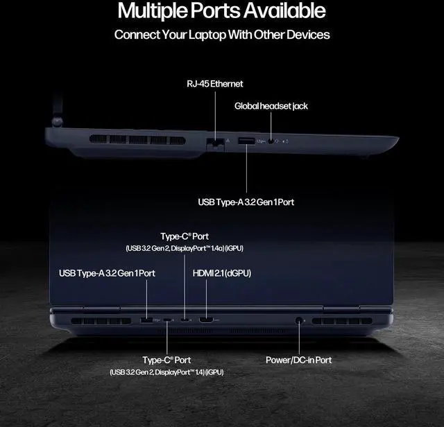 Alt view image 7 of 7 - Dell Alienware 16 Aurora AC16250 Gaming Laptop, Intel Core 7 240H, NVIDIA GeForce RTX 5050, 16" WQXGA 120Hz IPS, 16GB RAM, 1TB SSD, WiFi 6, w/ Mytrix Cooling Pad HDMI Cable, Windows 11 Pro