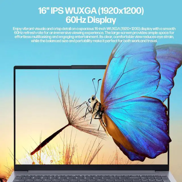 Alt view image 3 of 7 - Lenovo ThinkBook 16 Gen 7 Business Laptop, 16" IPS WUXGA Display, AMD Ryzen 5 7533HS(Beat i7-1355U), 16GB DDR5 RAM, 1TB SSD, Ethernet RJ-45, Fingerprint Reader, Copilot+ PC, Windows 11 Pro