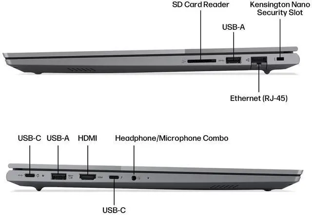 Alt view image 6 of 7 - Lenovo ThinkBook 16 Gen 7 Business Laptop, 16" IPS WUXGA Display, AMD Ryzen 5 7533HS(Beat i7-1355U), 16GB DDR5 RAM, 1TB SSD, Ethernet RJ-45, Fingerprint Reader, Copilot+ PC, Windows 11 Pro